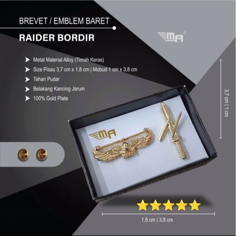 Brivet emblem Raider/brivet Baret