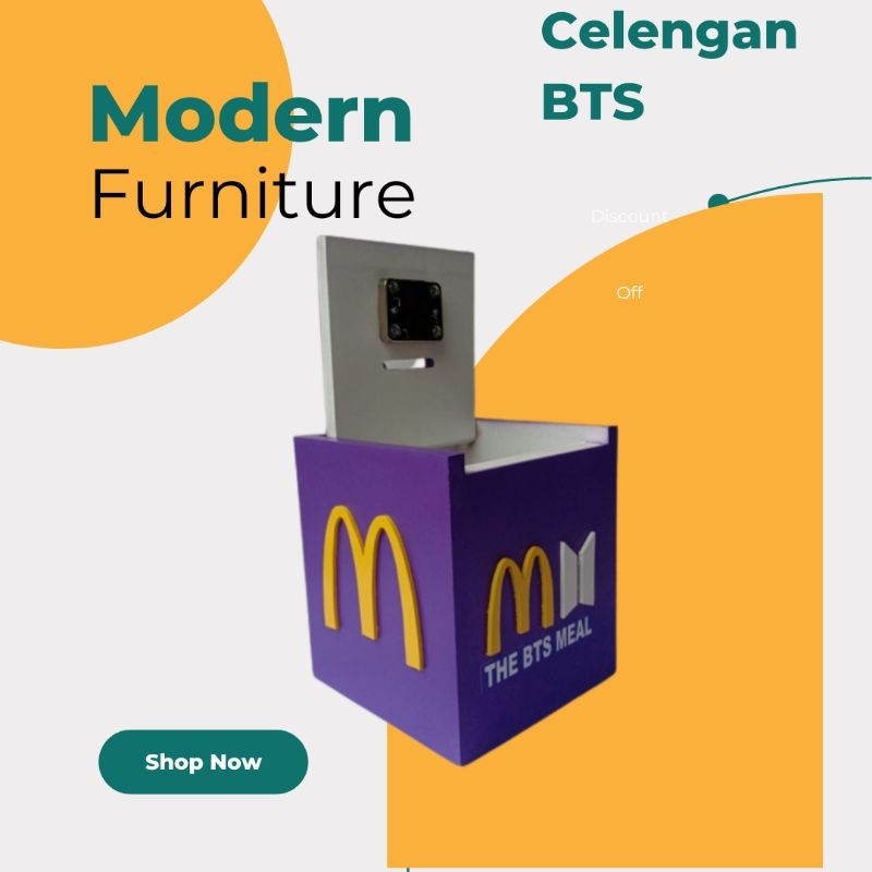 Celengan Kayu BTS Meal  Limited edition Souvenir Kotak Tabungan Target Logo Timbul