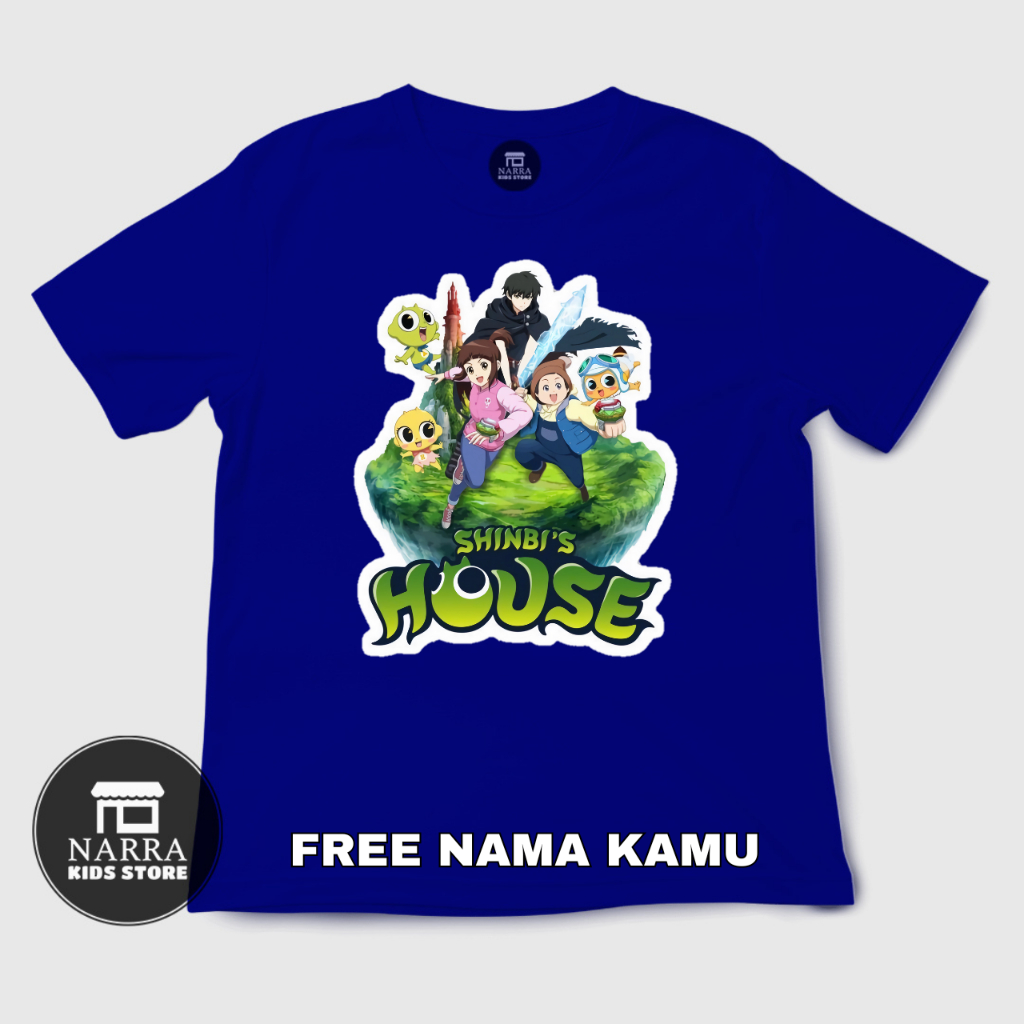 Kaos Anak Custom Gambar Anime Shinbi House Baju Unisex Bahan Premium Cotton Combed 30s
