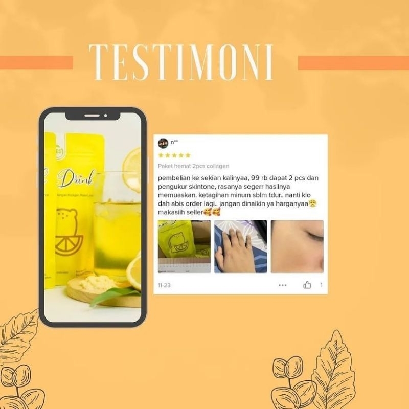 Lemon Drink Collagen Drink Minuman Pemutih Kulit Minuman Collagen dan Gluthation
