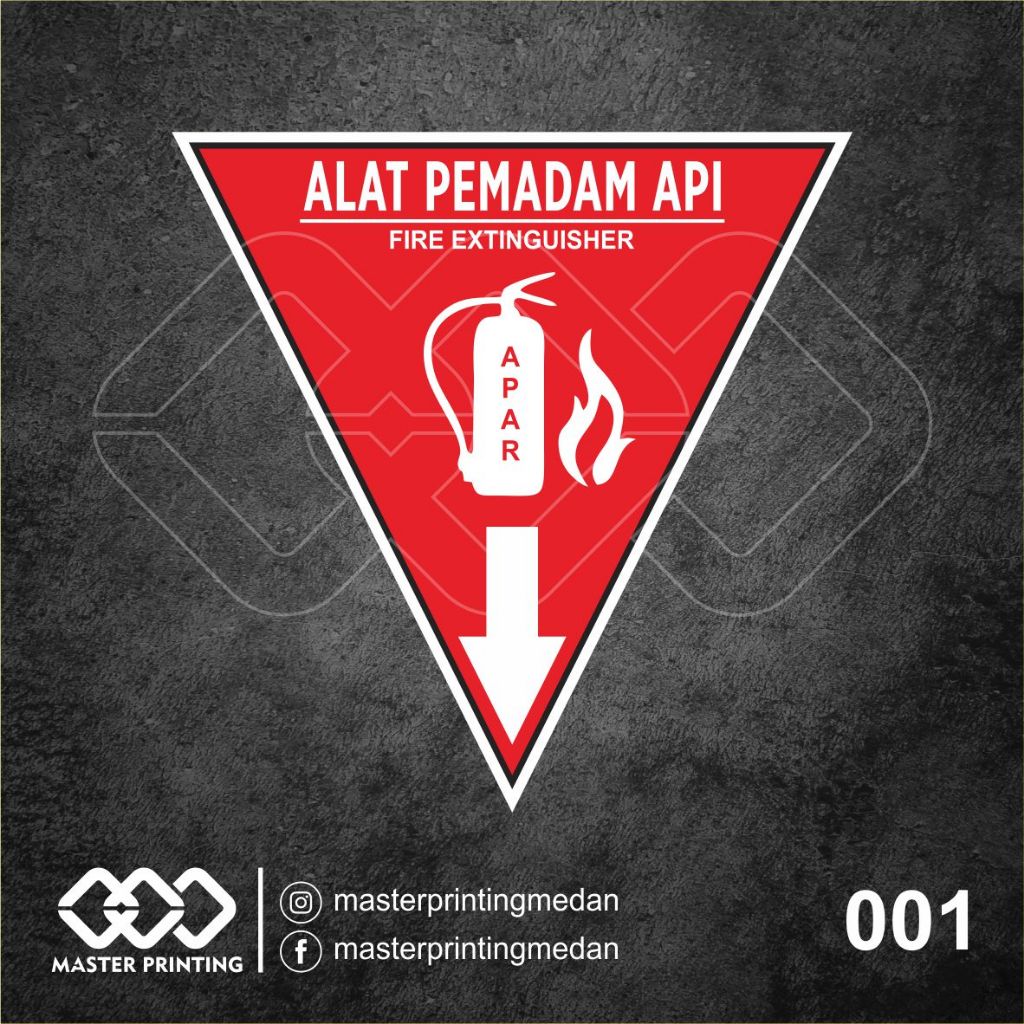 

001 - Stiker APAR (Alat Pemadam Api Ringan), Sticker Vinyl, Tahan Air, Termurah, dan Bisa Custom