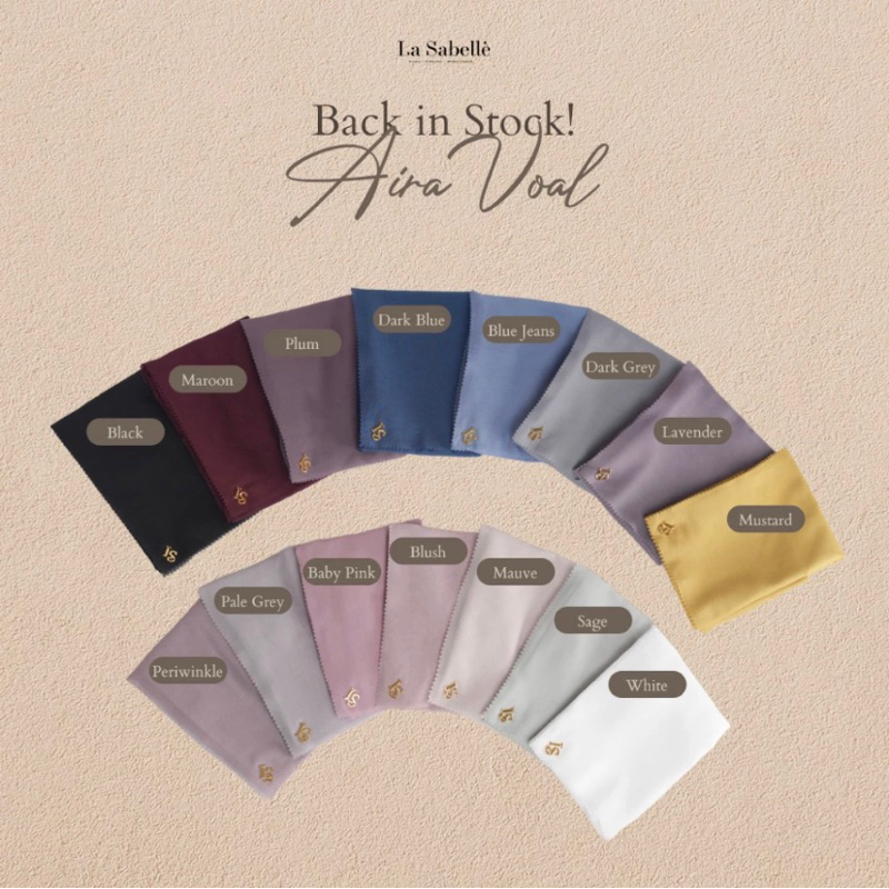 New Scarf La Sabelle 'Aira Voal'  (Free Pouch + Paper Bag)