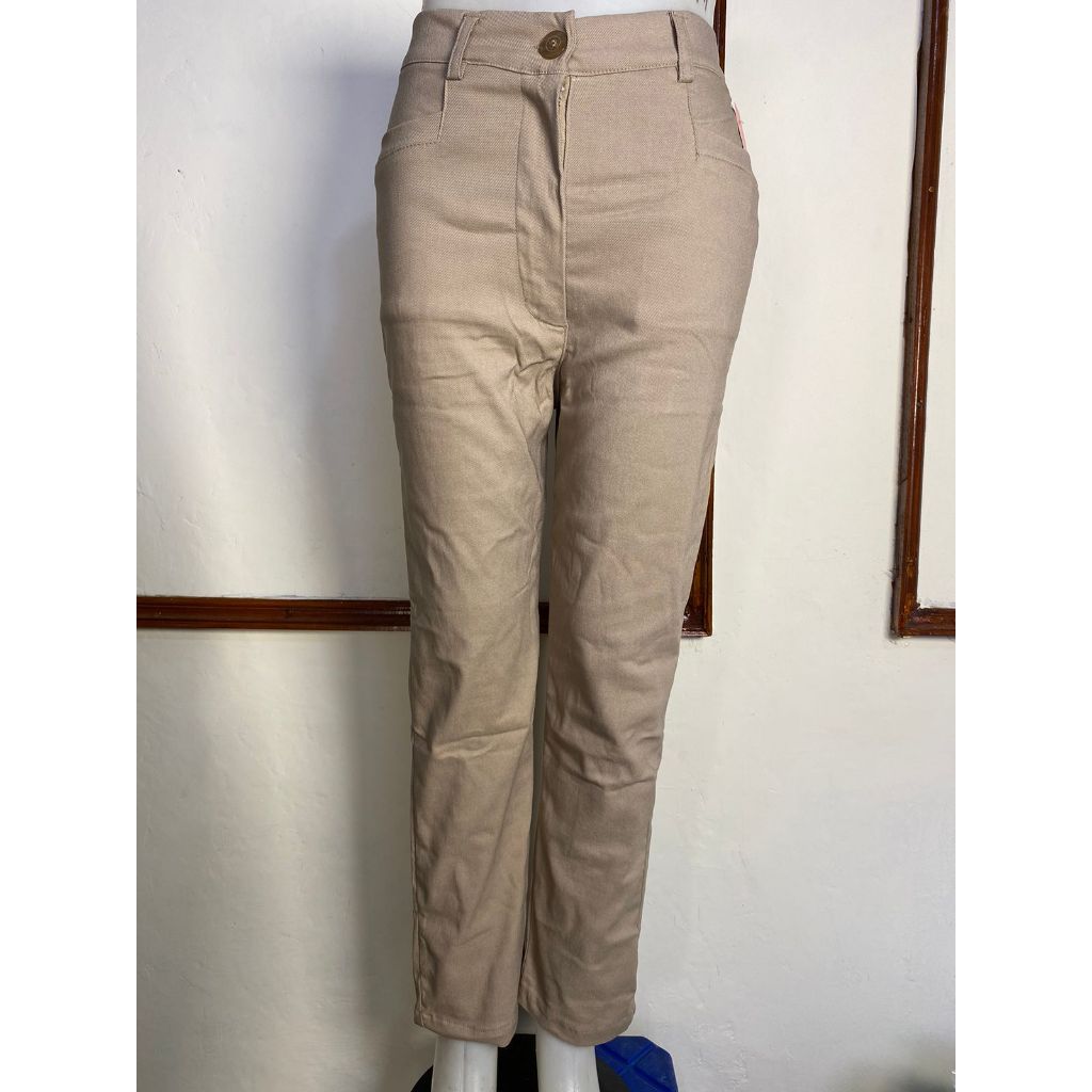 Celana Panjang Resleting Bahan Soft Jeans Celana Panjang Wanita