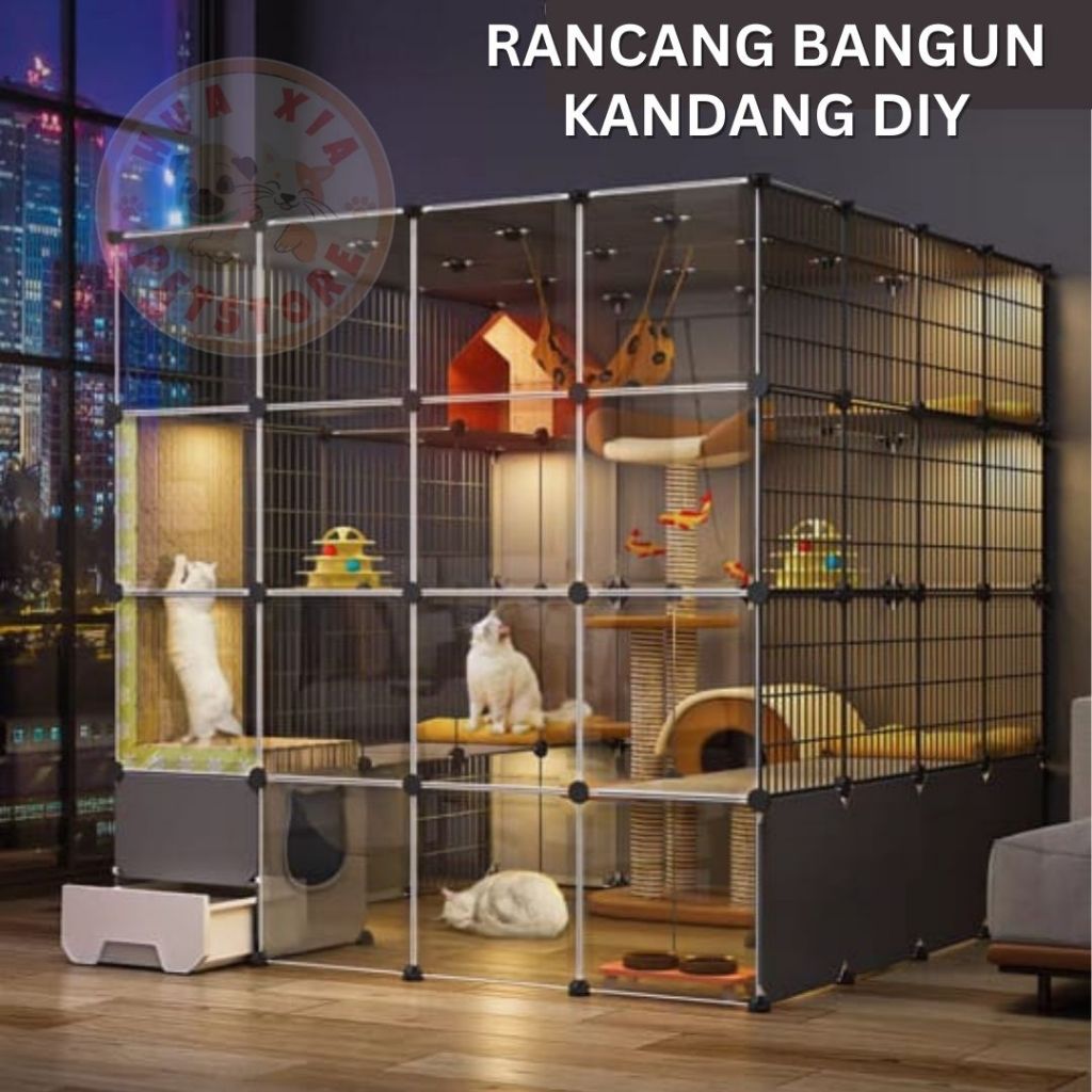 Kandang Kucing Anjing Pagar Besi Plastik Dog Cat Fence Konektor (DIY)