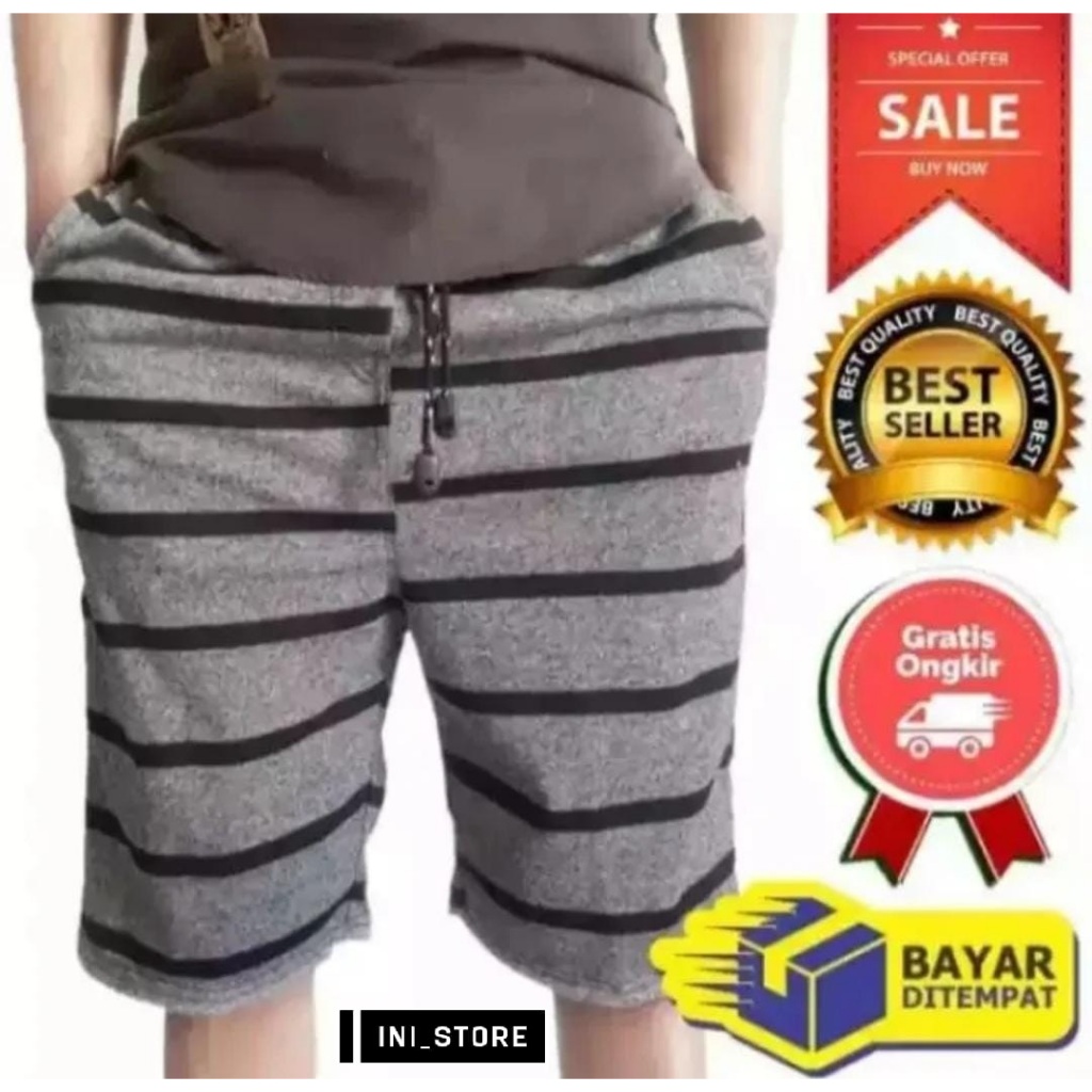 CELANA PENDEK PRIA DISTRO//CELANA DISTRO MOTIF GARIS-GARIS KEREN KEKINIAN