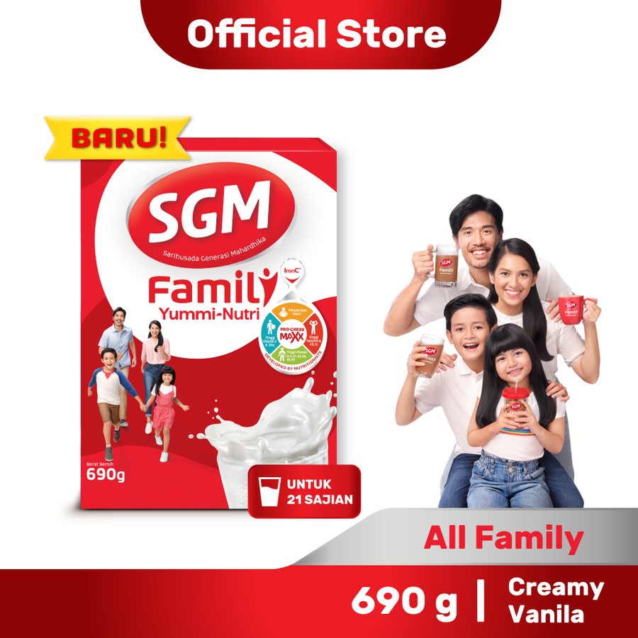 

SGM Family Yummi Nutri Creamy Vanila Susu Keluarga 690gram (ALD)