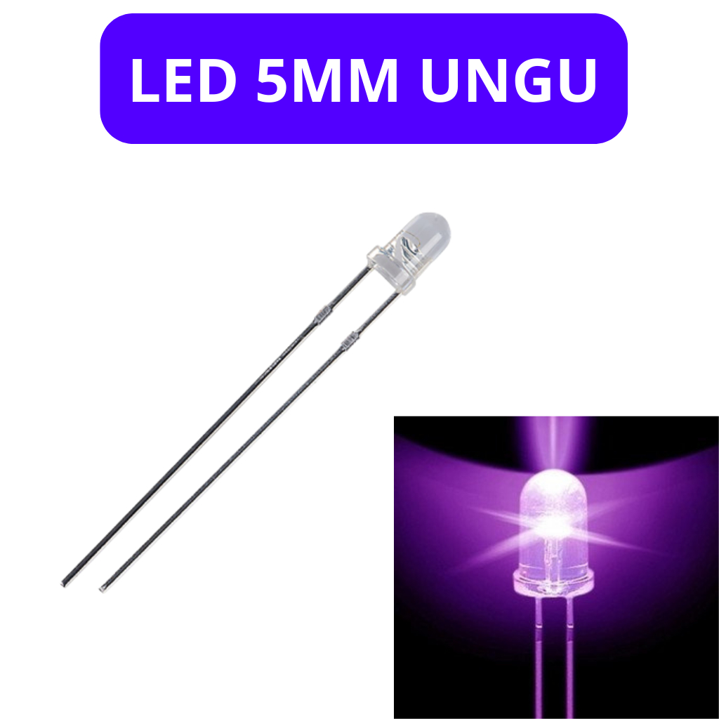 LED 5mm bening Ungu