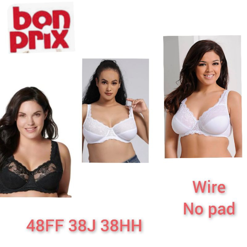 PROMO Bra 40gg 36g 34hh 34f 32e 34J 34e kawat tanpa busa Minimizer
