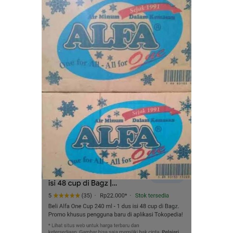 

1 Dus Alfa Cup isi 24 pcs