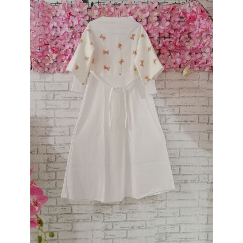 longdress putih big size/gamis putih/longdress pesta/muslim dress