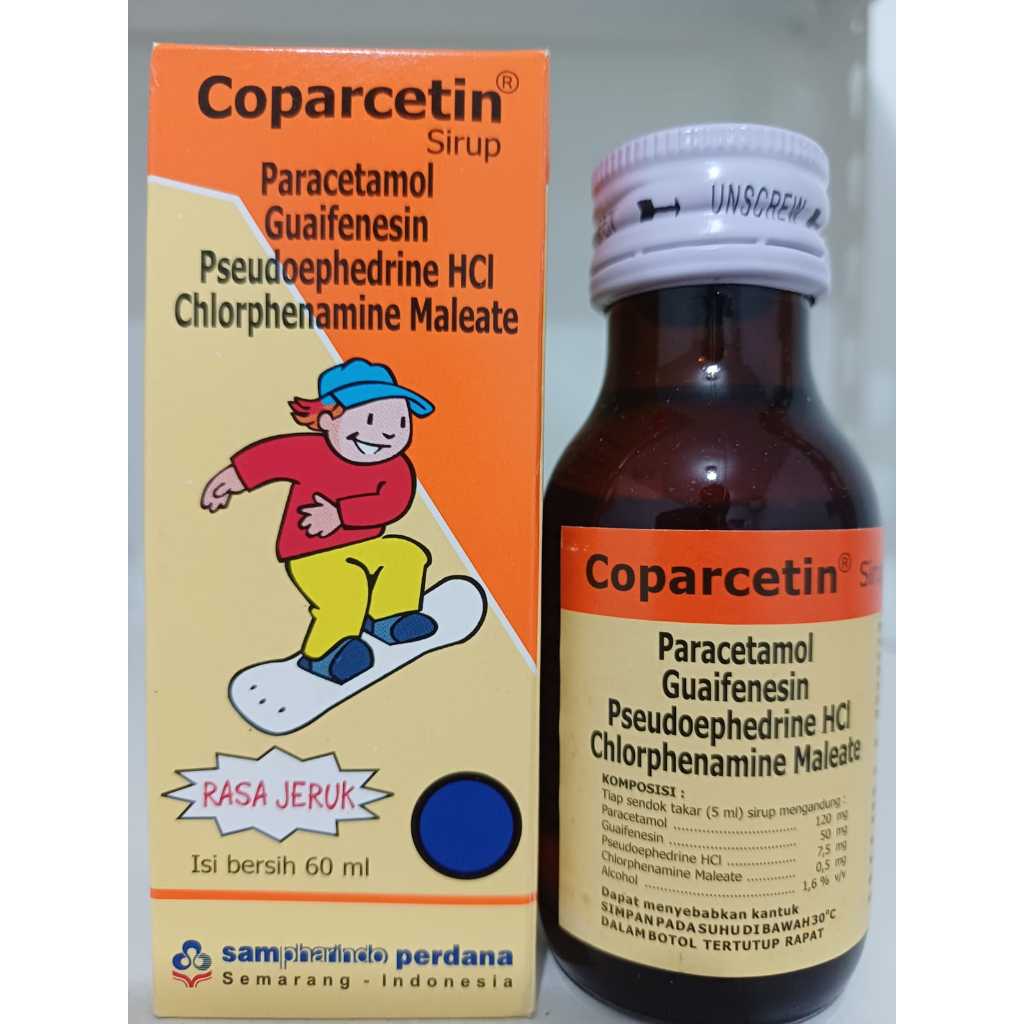 Coparcetin orange obat demam, batuk & pilek rasa jeruk(60ml)