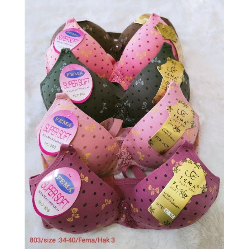 Bh/bra Fema motif pita tanpa kawat size 36-40 hak 3