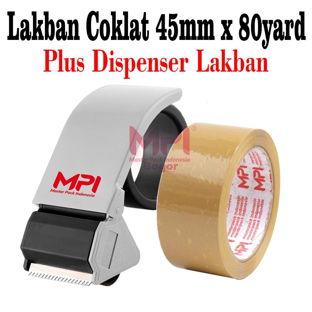 

Lakban Coklat MPI Ukuran 45 mm x 80 yard + Dispenser Lakban MPI - Master Pack Indonesia Bogor