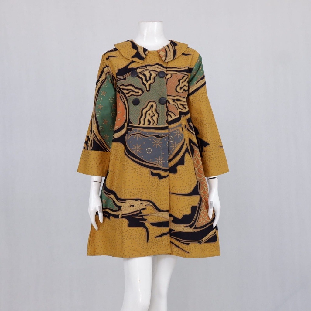 LANGITJUA BAJU KERJA BATIK MODERN BUSUI FRIENDLY | TUNIK BATIK ABSTRAK 01 JUMBO MODEL DRESS TRENDY