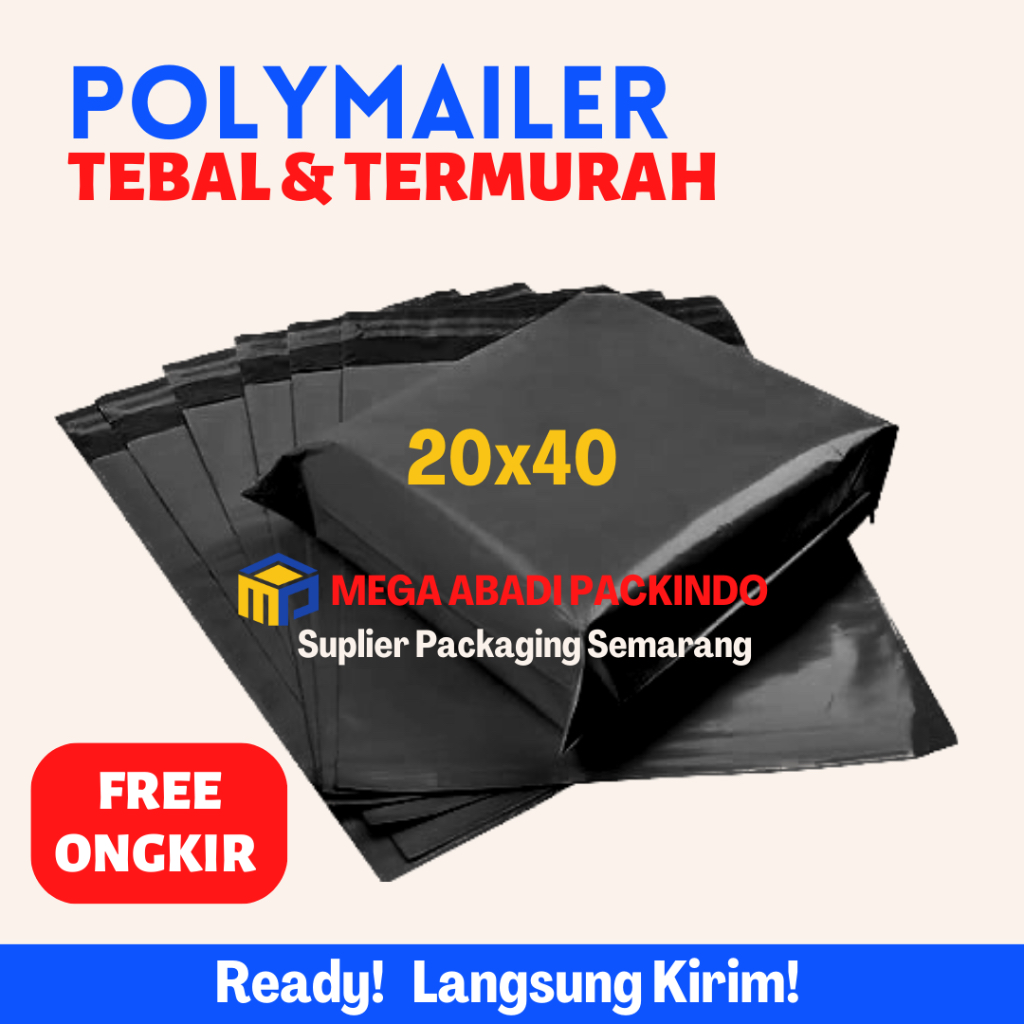 

POLYMAILER PLASTIK PACKING GROSIR MURAH TEBAL 20X40