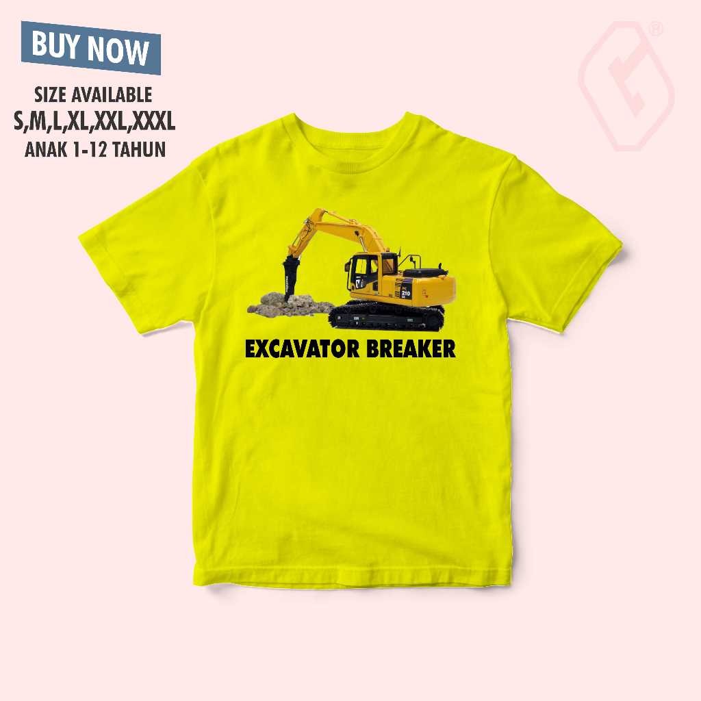 kaos anak excavator breaker / baju anak alat berat excavator breaker