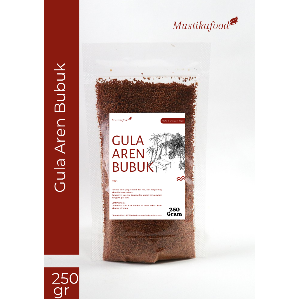

Mustikafood Gula Aren Bubuk 250 Gr Authentic Pure