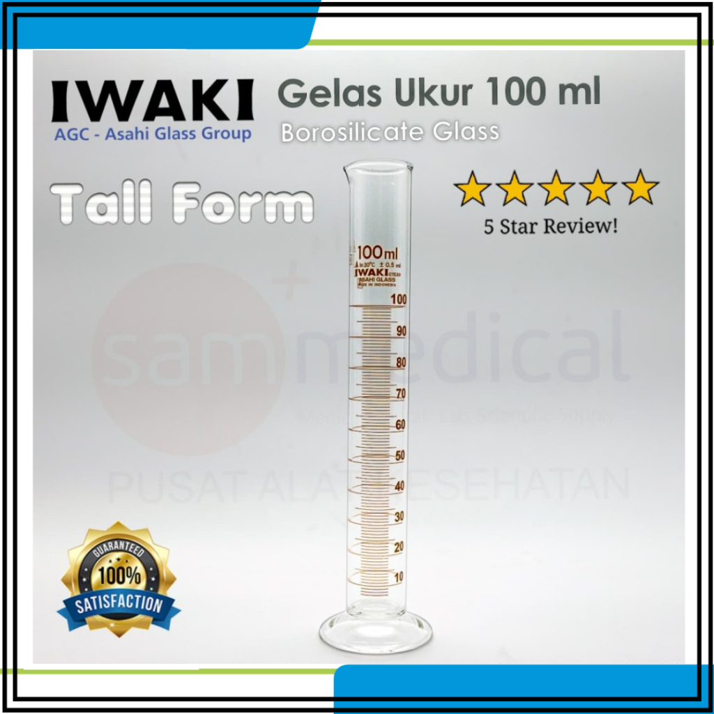 IWAKI Pyrex Gelas Ukur Measuring Cylinder Gelas Takar - 100 ml