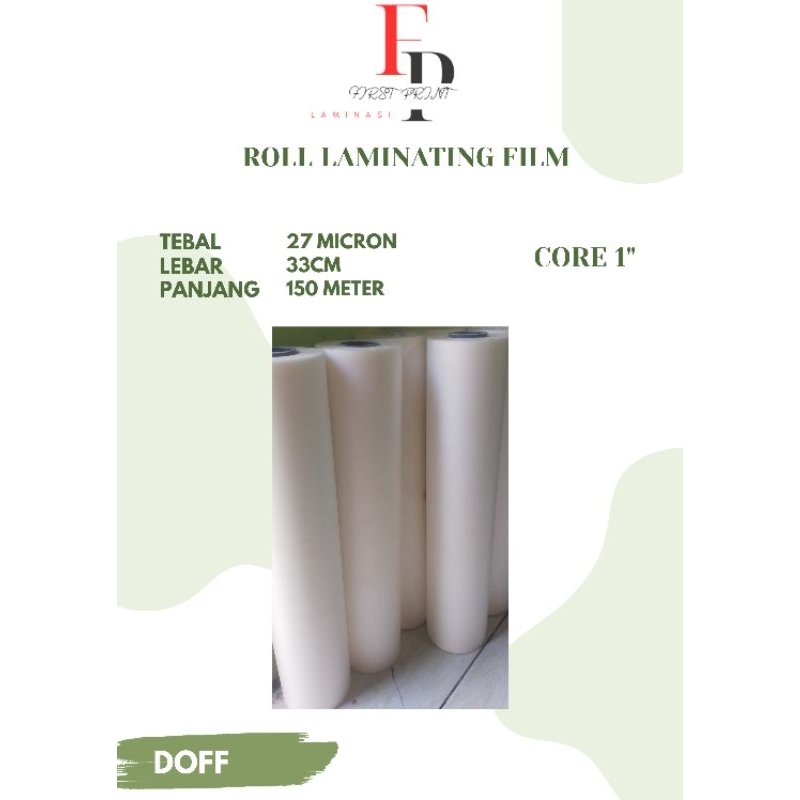 

27 MICRON DOFF LAMINASI / PLASTIK LAMINASI PANAS BOPP THERMAL DOFF