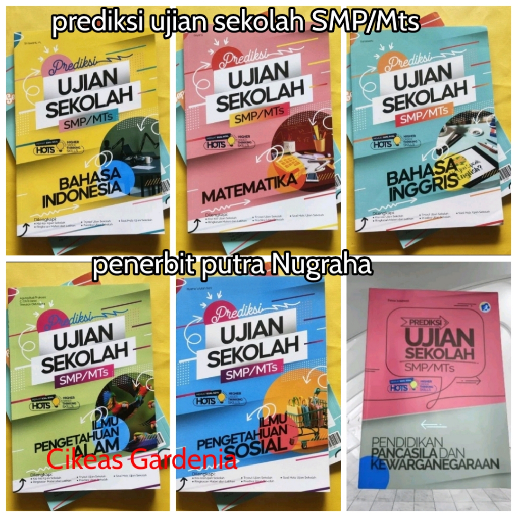 Harga satuan buku prediksi ujian sekolah untuk SMP/Mts kelas 9 penerbit putra Nugraha