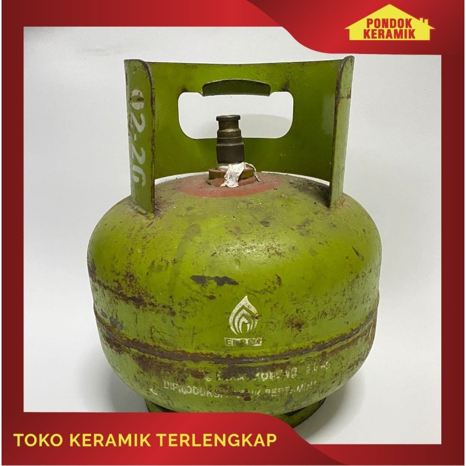 Tabung Gas Elpiji / Tabung Elpiji Kosong Bekas Hijau Melon 3 Kg