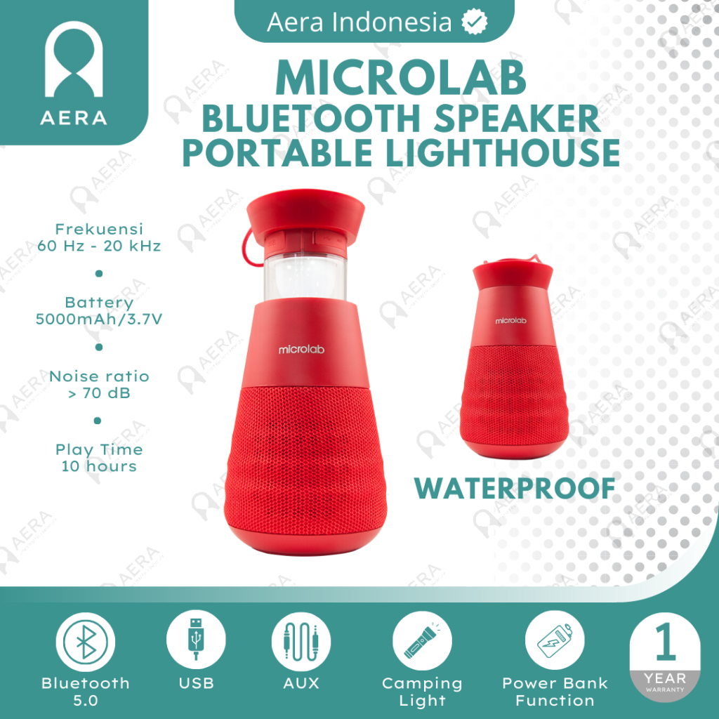 Microlab Lighthouse bluetooth Wireless Portable Speaker | Speaker Bluetooth Portable | Speaker Denga