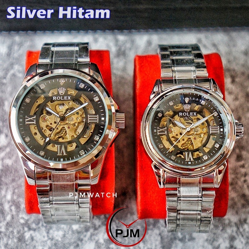 Jam COUPLE OTOMATIS ROLEX | TALI RANTAI ROMAWI JAM AUTOMATIC Pasangan Pria Wanita