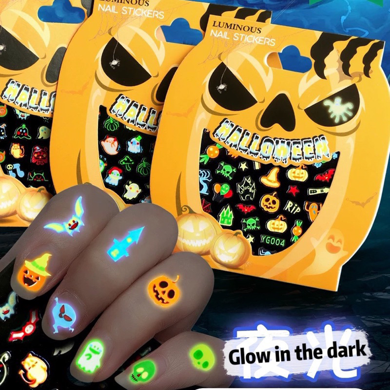 Halloween Nail Sticker Glow In The Dark