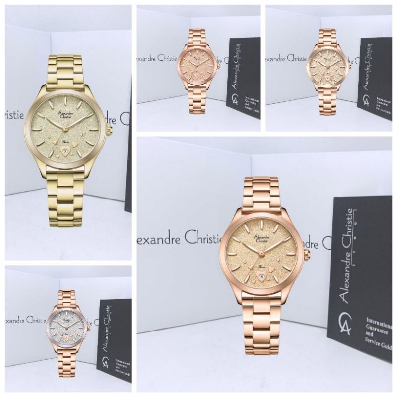 Jam Tangan Wanita Alexandre Christie 2A93 AC2A93 AC 2A93 Tali Besi / Stainless Steel