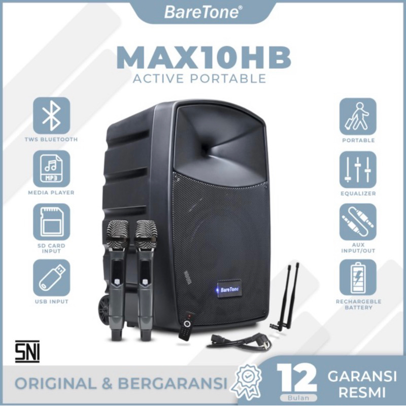 Speaker Portable Baretone MAX 10 HB MAX 10HB MAX10 HB 300 W Original