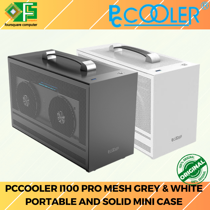 PCCooler I100G PRO MESH Grey and White | Casing PC Mini