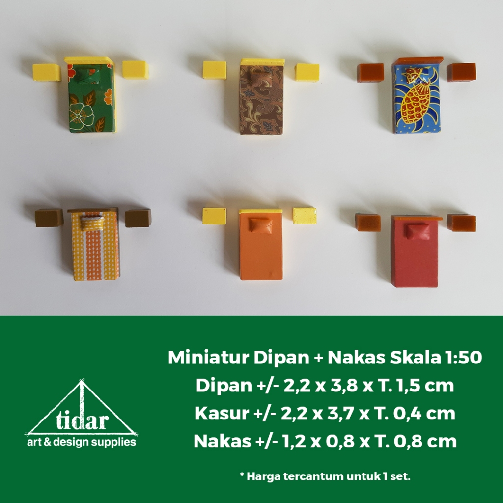 

[MR] MH - Miniatur Maket Dipan Skala 1:50 - Ranjang - Tempat Tidur Single - Nakas