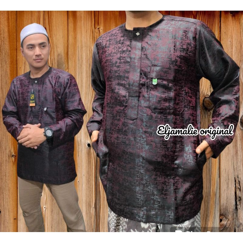 Koko Oblong Pria lengan panjang Koko mesir jaguar