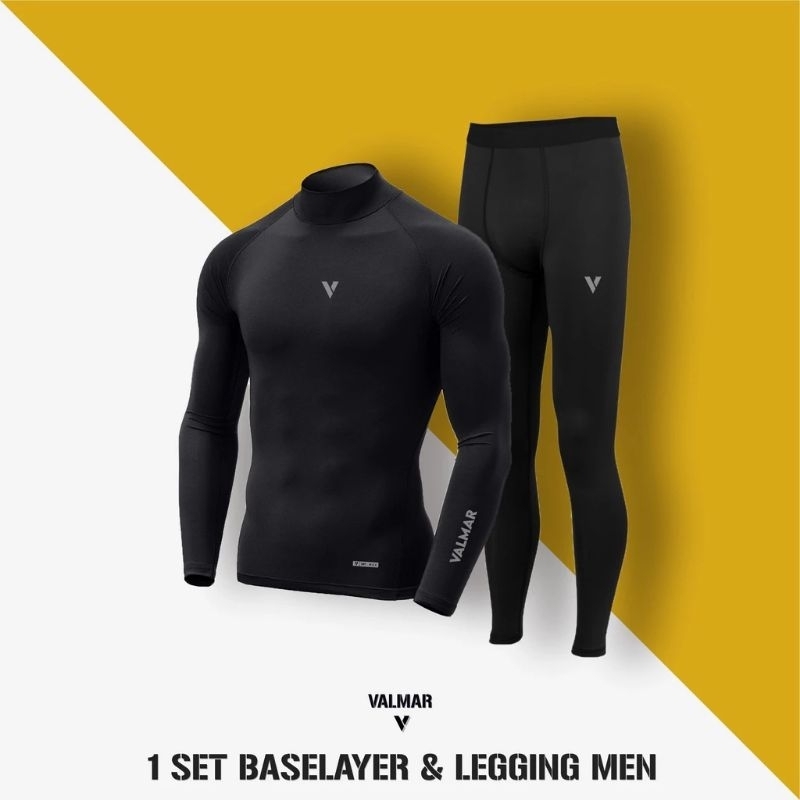 Set Baselayer Olahraga Pria wanita satu Set setelan manset dan leging
