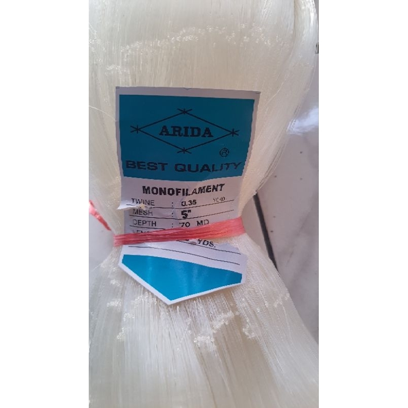 jaring ikan arida 5 inch senar 035 mata 70 /80 yard yoko