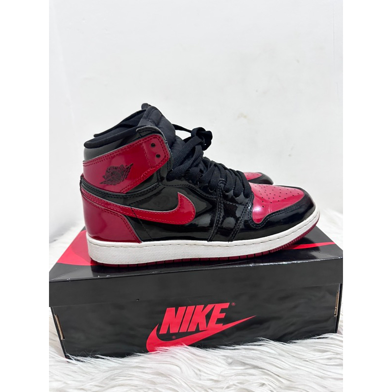 preloved Aj 1 retro high OG bred patent 100% authentic size eur 39 air jordan nike