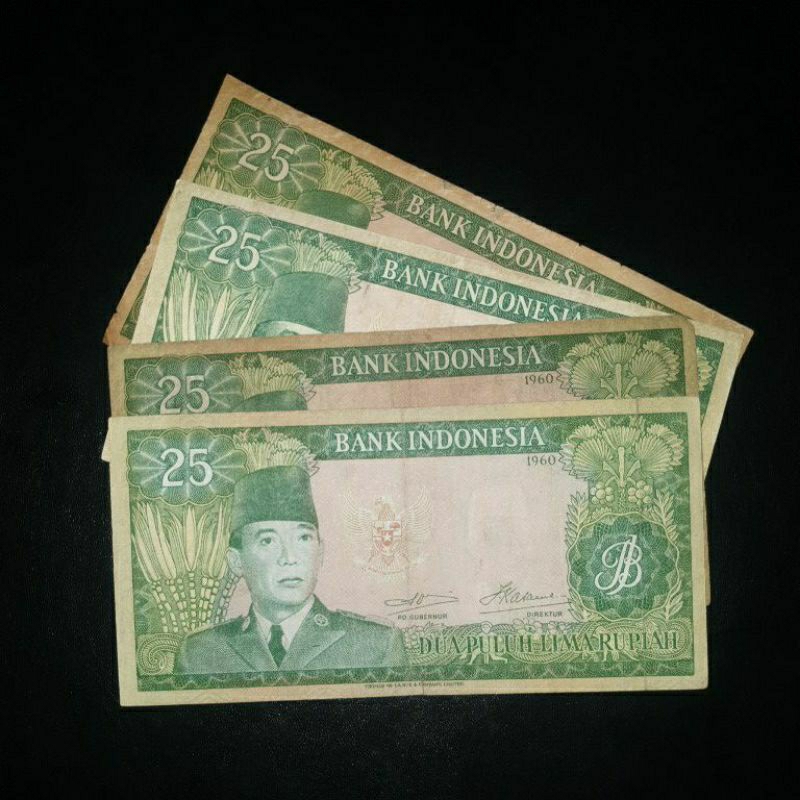 Uang Kuno Seri Sukarno Pecahan 25 Rupiah