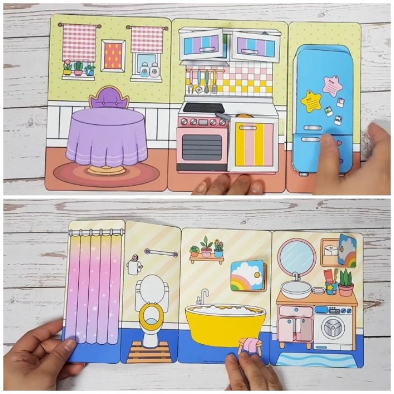 Paper Doll Quiet Book Busy Book Pop Up Book Mainan Edukasi Boneka Kertas Dress Up Kertas