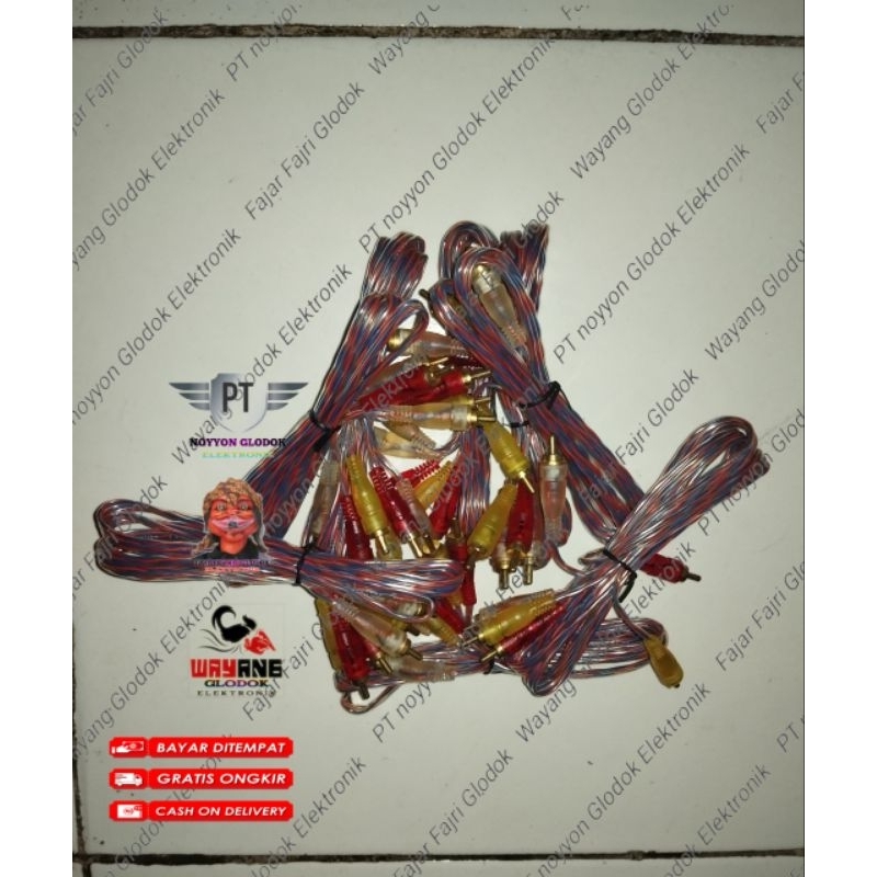 Kabel AV Audio Video 3R3 1.5 meter Transparan 3 Rca to 3 Rca 6 Rca