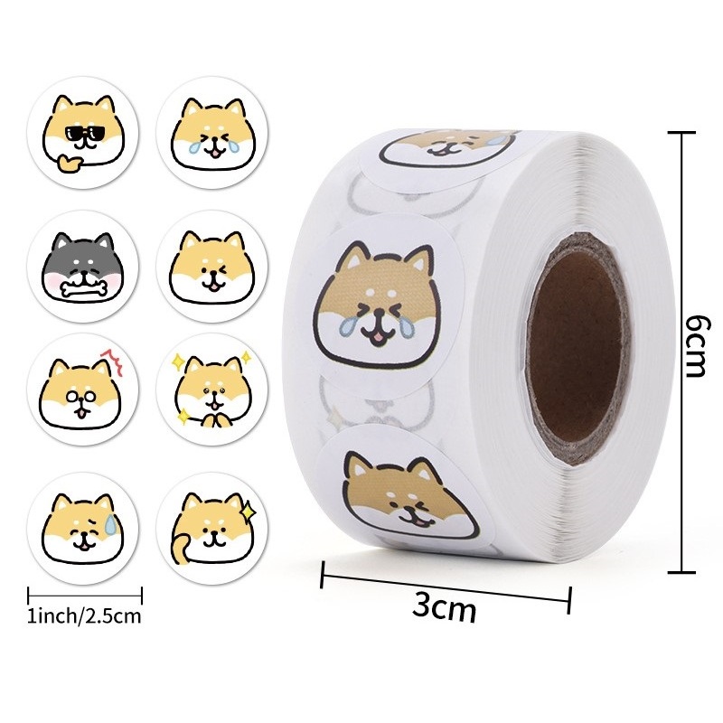 

50pcs Cute Shiba Inu Dog Seal Sticker Stiker Lucu Online Shop Seal Packaging Packing Kardus Box