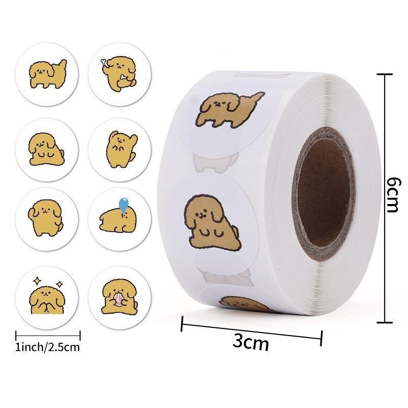 

50pcs Cute Brown Dog Seal Sticker Stiker Seal Lucu Online Shop Packaging Packing Kardus Box Sticker Terimakasih