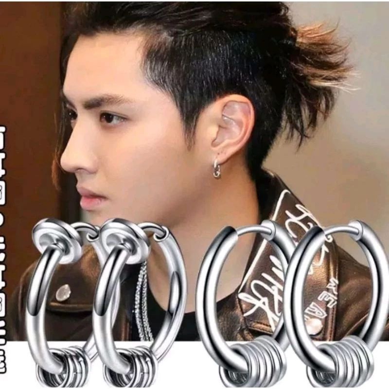 ANTING TUSUK PERSEGI KECIL BERBAHAN TITANIUM UNTUK PRIA DAN WANITA ANTI KARAT