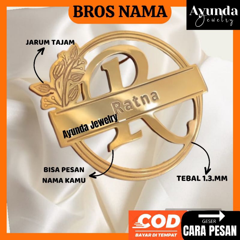 Bros nama inisial bros lapis emas bros guru bros wanita