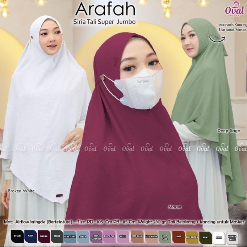 New Jilbab Kerudung Hijab Khimar Bergo Instan Crinkle Airflow Tali Syari Jumbo Non Pet Pad Ori Premi