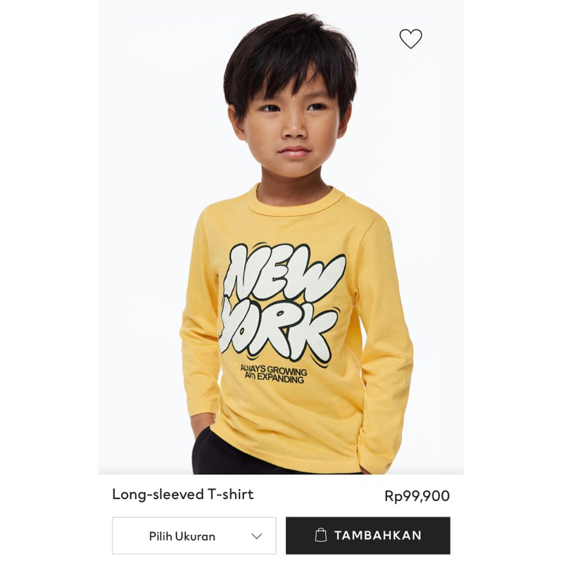 baju kaos newyork h&m hm hnm kids anak sale diskon