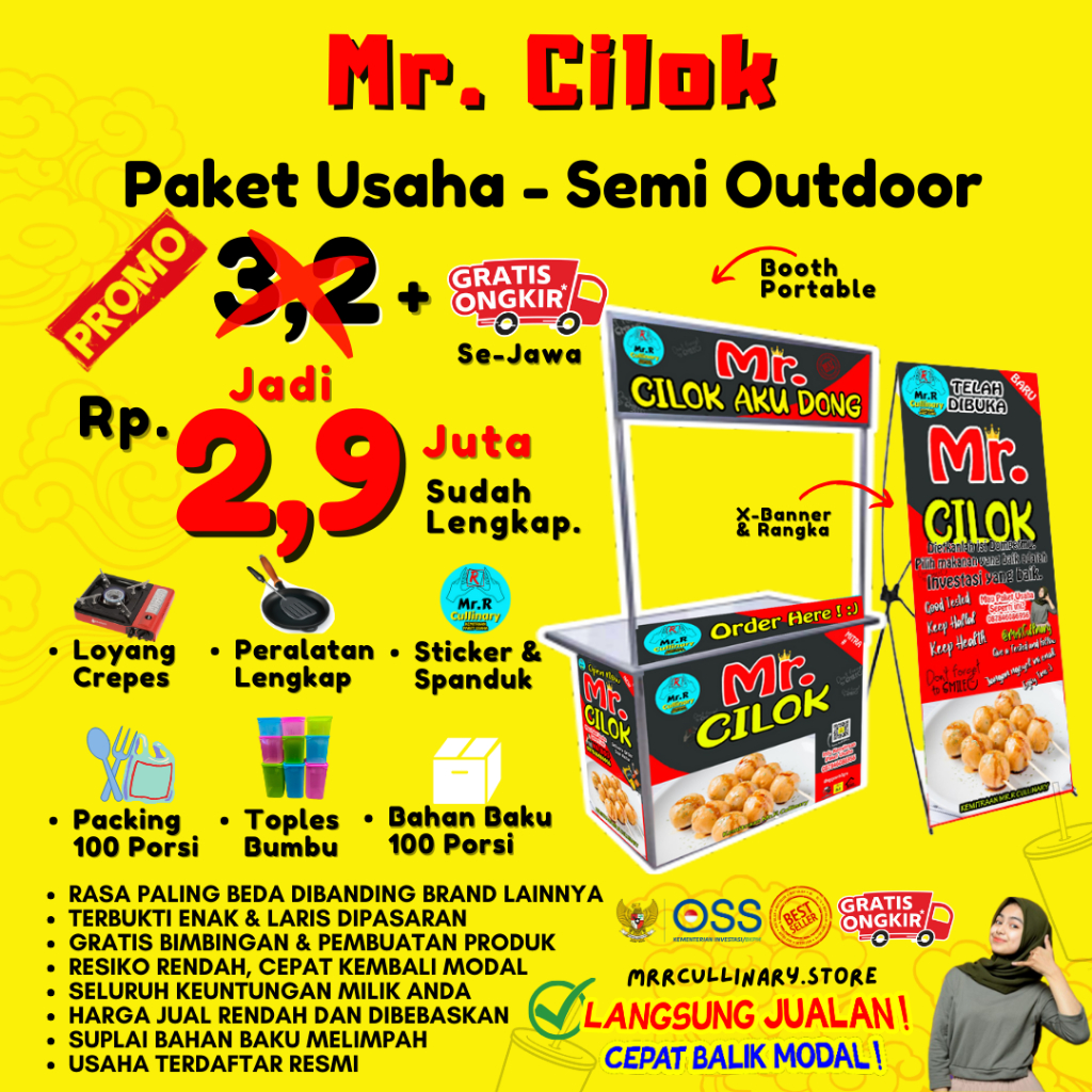 

Mr.CILOK|| MR.R CULLINARY (FRANCHAISE,PAKET USAHA,KEMITRAAN) GROBAK/BOOTH PORTABLE,ALAT LENGKAP, DAN BAHAN BAKU UTAMA