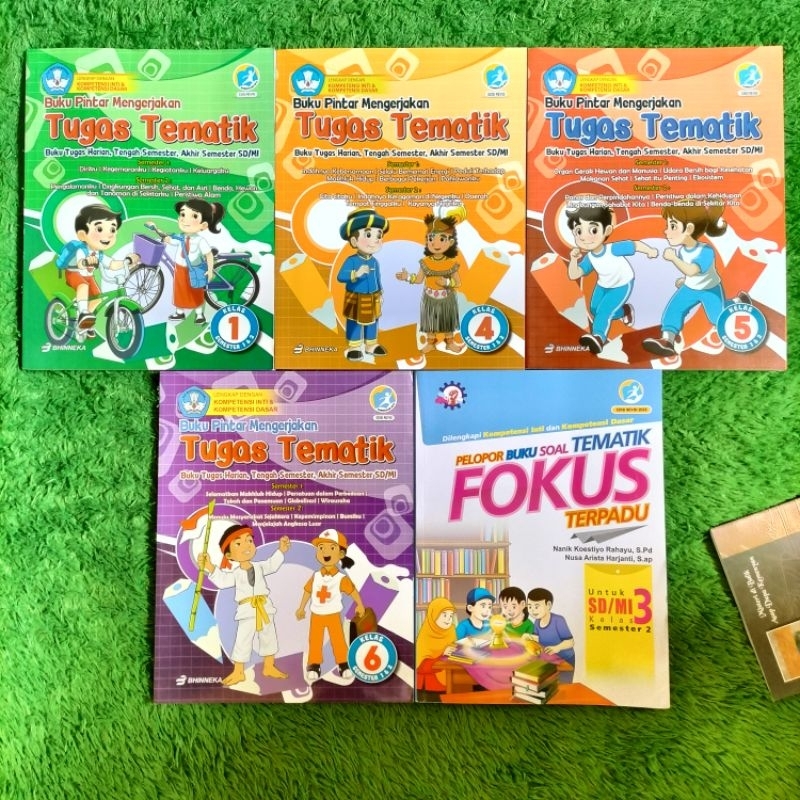 ORIGINAL BUKU PINTAR MENGERJAKAN TUGAS TEMATIK KELAS 14 5 6 SD PLUS KUNCI JAWABAN PELOPOR BUKU SOAL 