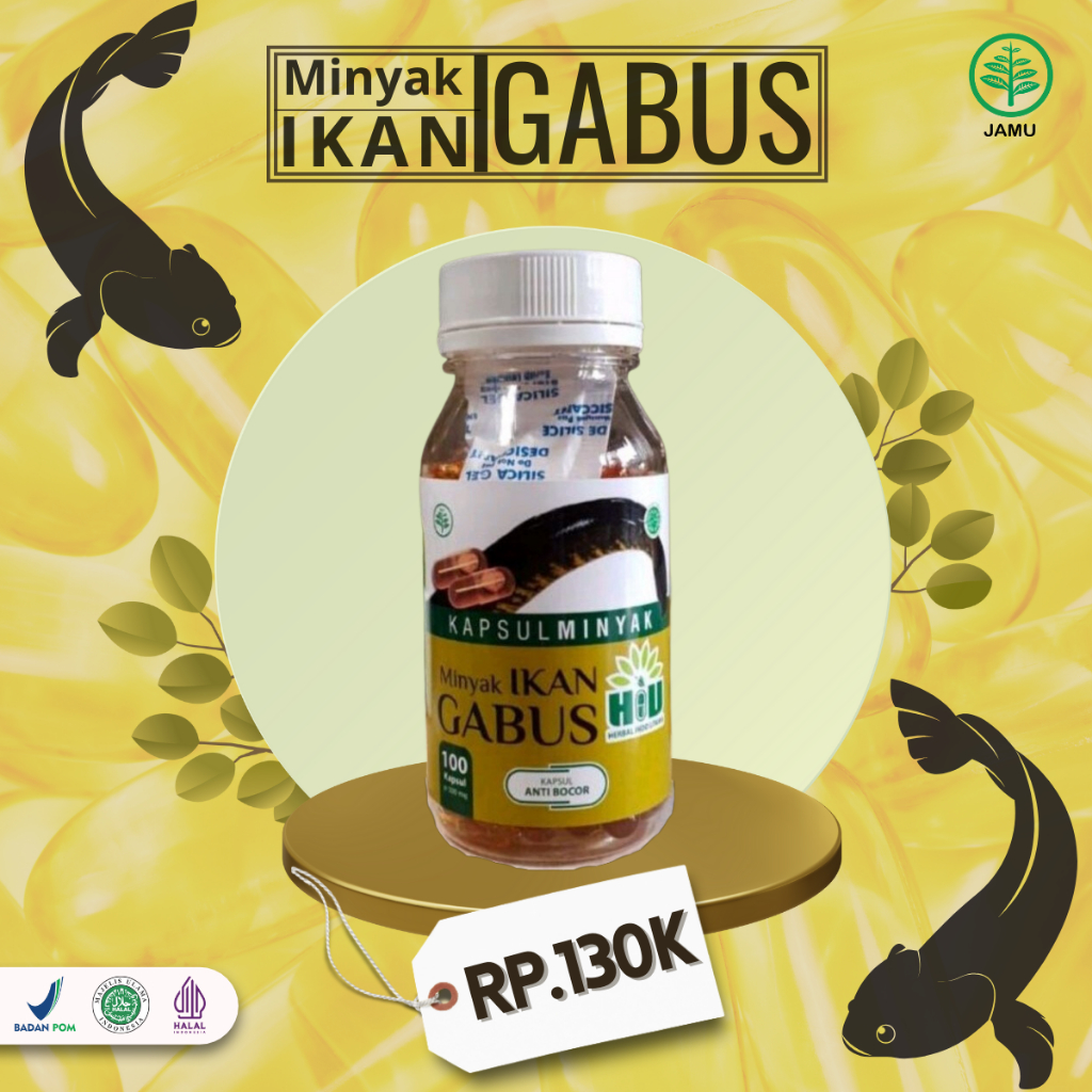 Kapsul Minyak Ikan Gabus HIU 100 Kapsul