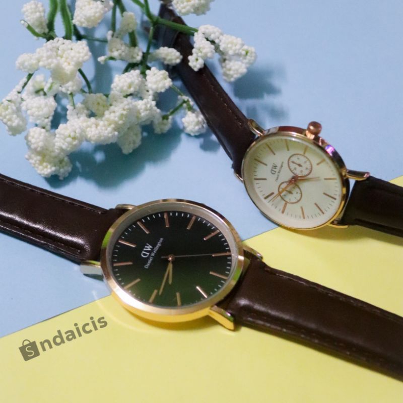 {✅COD} Jam Tangan DW Pria Wanita || Jam Tangan Couple fashion || Free Batre Cadangan+Gelang