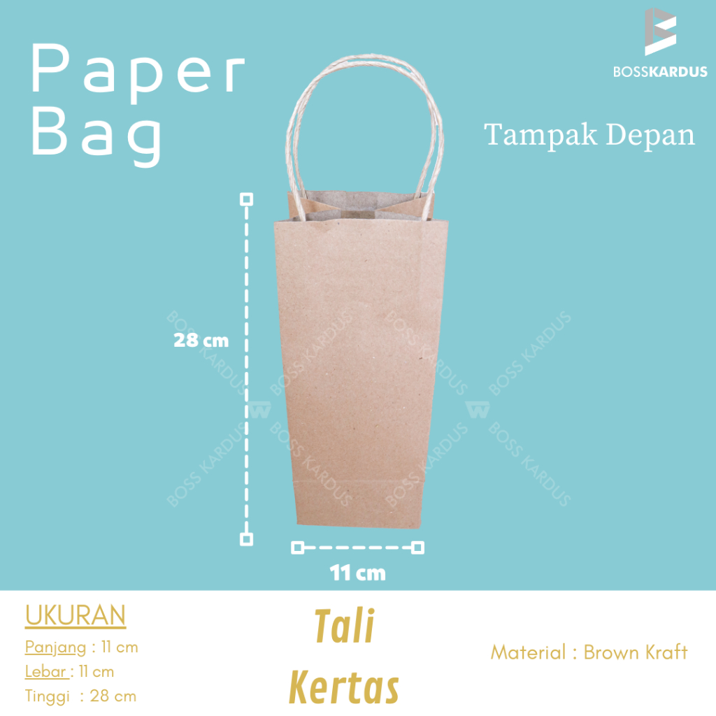 

1 pak isi 20pcs!!! Paper Bag/Kantong Kertas ukuran 11×11×28